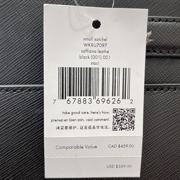 Kate Spade staci small satchel black NWT - Picture 6 of 16